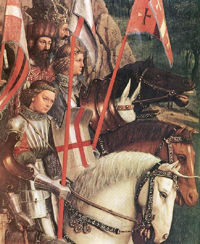 EYCK, Jan van The Soldiers of Christ (detail) Germany oil painting art